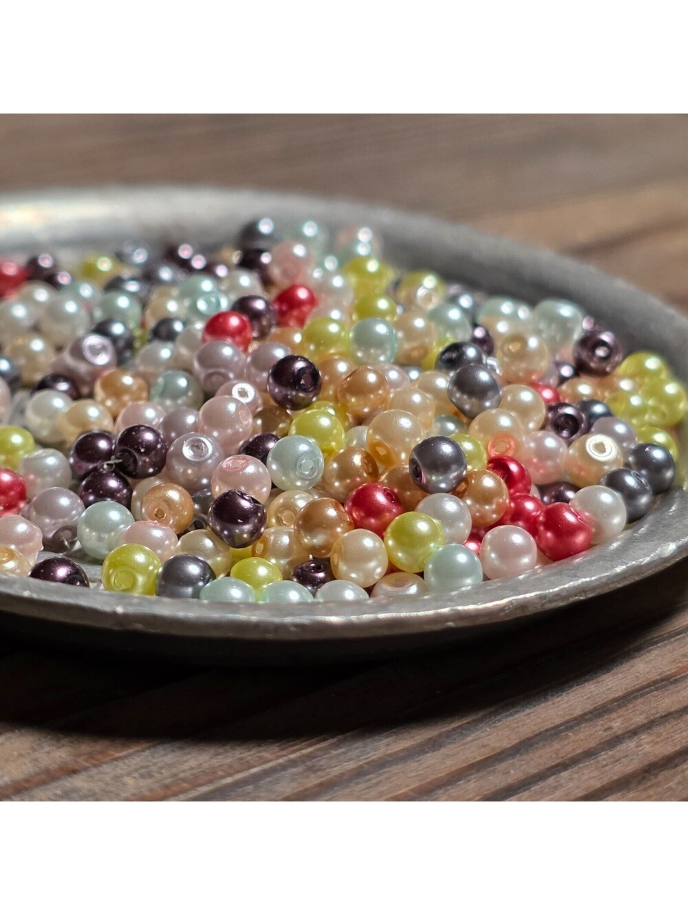Bulk Lot Glass Pearl Beads 4mm Round in Mixed Colors USA Jewelry Supply 100 pcs - Picture 7 of 10